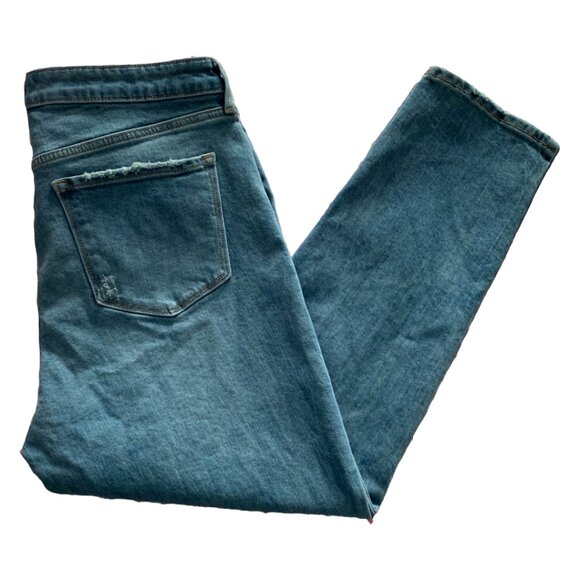 OLD NAVY Women's High Rise Power Slim Straight Distressed Ankle Jeans Sz 14 - Picture 6 of 8